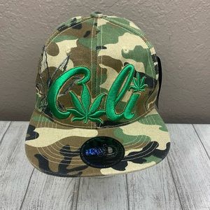 "Cali" Camouflage Weed Snapback Hat. New